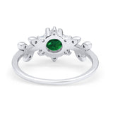 Art Deco Dainty Wedding Ring Round Simulated Cubic Zirconia 925 Sterling Silver