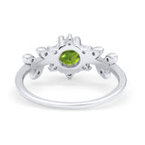 Art Deco Dainty Wedding Ring Round Simulated Cubic Zirconia 925 Sterling Silver