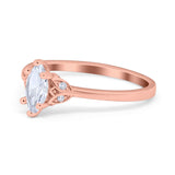 Marquise Art Deco Engagement Ring Simulated Cubic Zirconia 925 Sterling Silver