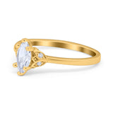 Marquise Art Deco Engagement Ring Simulated Cubic Zirconia 925 Sterling Silver
