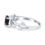 Oval Solitaire Art Deco Wedding Ring Simulated Cubic Zirconia 925 Sterling Silver