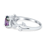 Oval Solitaire Art Deco Wedding Ring Simulated Cubic Zirconia 925 Sterling Silver