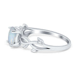 Oval Solitaire Art Deco Wedding Ring Simulated Cubic Zirconia 925 Sterling Silver