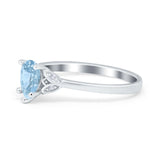 Art Deco Teardrop Engagement Ring Simulated Cubic Zirconia 925 Sterling Silver
