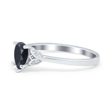 Art Deco Teardrop Engagement Ring Simulated Cubic Zirconia 925 Sterling Silver