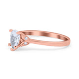 Art Deco Teardrop Engagement Ring Simulated Cubic Zirconia 925 Sterling Silver