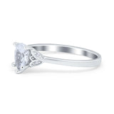 Art Deco Teardrop Engagement Ring Simulated Cubic Zirconia 925 Sterling Silver