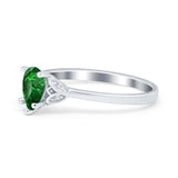 Art Deco Teardrop Engagement Ring Simulated Cubic Zirconia 925 Sterling Silver