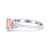 Art Deco Teardrop Engagement Ring Simulated Cubic Zirconia 925 Sterling Silver