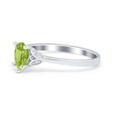 Art Deco Teardrop Engagement Ring Simulated Cubic Zirconia 925 Sterling Silver