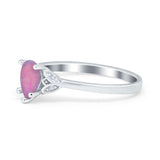 Art Deco Teardrop Engagement Ring Simulated Cubic Zirconia 925 Sterling Silver