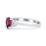 Art Deco Teardrop Engagement Ring Simulated Cubic Zirconia 925 Sterling Silver