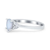 Art Deco Teardrop Engagement Ring Simulated Cubic Zirconia 925 Sterling Silver