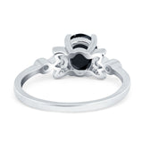Vintage Style Oval Engagement Ring Simulated Cubic Zirconia 925 Sterling Silver