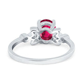 Vintage Style Oval Engagement Ring Simulated Cubic Zirconia 925 Sterling Silver