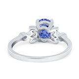 Vintage Style Oval Engagement Ring Simulated Cubic Zirconia 925 Sterling Silver