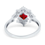 Vintage Princess Cut Wedding Ring Simulated Cubic Zirconia 925 Sterling Silver
