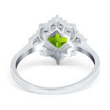 Vintage Princess Cut Wedding Ring Simulated Cubic Zirconia 925 Sterling Silver