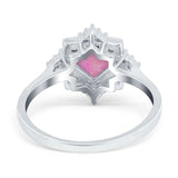 Vintage Princess Cut Wedding Ring Simulated Cubic Zirconia 925 Sterling Silver