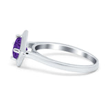 Round Solitaire Engagement Ring Simulated Cubic Zirconia 925 Sterling Silver