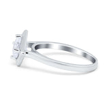 Round Solitaire Engagement Ring Simulated Cubic Zirconia 925 Sterling Silver