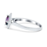 Round Solitaire Engagement Ring Simulated Cubic Zirconia 925 Sterling Silver