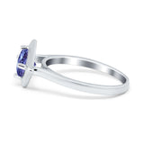 Round Solitaire Engagement Ring Simulated Cubic Zirconia 925 Sterling Silver