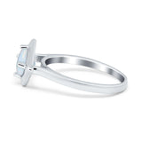 Round Solitaire Engagement Ring Simulated Cubic Zirconia 925 Sterling Silver