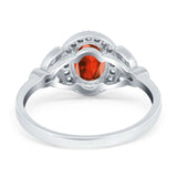 Oval Art Deco Engagement Ring Round Simulated Cubic Zirconia 925 Sterling Silver