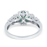 Filigree Wedding Ring Round Simulated Cubic Zirconia 925 Sterling Silver