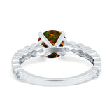 Solitaire Accent Wedding Ring Round Simulated Cubic Zirconia 925 Sterling Silver