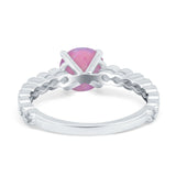 Solitaire Accent Wedding Ring Round Simulated Cubic Zirconia 925 Sterling Silver