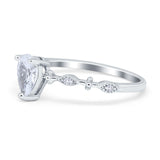 Teardrop Wedding Ring Simulated Cubic Zirconia 925 Sterling Silver