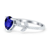 Teardrop Engagement Ring Pear Simulated Cubic Zirconia 925 Sterling Silver