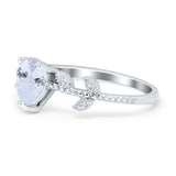 Teardrop Engagement Ring Pear Simulated Cubic Zirconia 925 Sterling Silver
