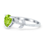 Teardrop Engagement Ring Pear Simulated Cubic Zirconia 925 Sterling Silver