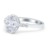 Vintage Style Wedding Ring Round Simulated Cubic Zirconia 925 Sterling Silver