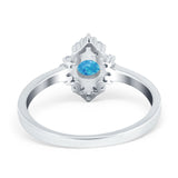 Art Deco Halo Engagement Ring Round Simulated Cubic Zirconia 925 Sterling Silver