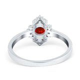 Art Deco Halo Engagement Ring Round Simulated Cubic Zirconia 925 Sterling Silver