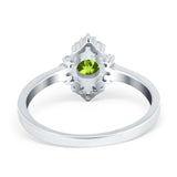 Art Deco Halo Engagement Ring Round Simulated Cubic Zirconia 925 Sterling Silver