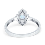 Art Deco Halo Engagement Ring Round Simulated Cubic Zirconia 925 Sterling Silver