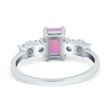 Emerald Cut Wedding Engagement Ring Simulated Cubic Zirconia 925 Sterling Silver