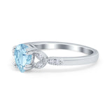 Art Deco Teardrop Bridal Ring Simulated Cubic Zirconia 925 Sterling Silver