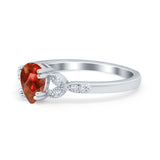 Art Deco Teardrop Bridal Ring Simulated Cubic Zirconia 925 Sterling Silver