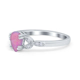 Art Deco Teardrop Bridal Ring Simulated Cubic Zirconia 925 Sterling Silver