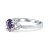 Art Deco Teardrop Bridal Ring Simulated Cubic Zirconia 925 Sterling Silver