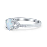 Art Deco Teardrop Bridal Ring Simulated Cubic Zirconia 925 Sterling Silver