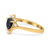 Teardrop V Chevron Engagement Ring Simulated Cubic Zirconia 925 Sterling Silver