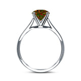 Solitaire Teardrop Simulated Cubic Zirconia Wedding Ring 925 Sterling Silver Center Stone-(8mmx6mm)