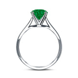 Solitaire Teardrop Simulated Cubic Zirconia Wedding Ring 925 Sterling Silver Center Stone-(8mmx6mm)